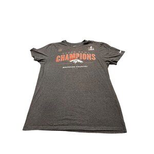 Denver Broncos Mens Large Gray Super Bowl Champions Nike Shirt Football NFL
